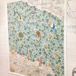 Large Nautical Handmade Mural for Bathroom Shower - Tile Murals