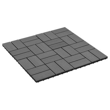 Vidaxl 11-Piece Decking Tiles WPC 11.8"x11.8" 1 Sqm Gray