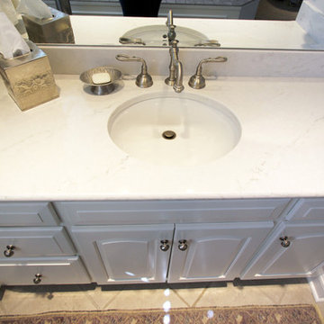 Quartz Countertops on Existing Cabinets in Masterbath ~ Akron, OH