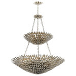 Crystorama - Broche 18 Light Antique Silver Leaf Chandelier - Layers of individual wrought iron leaves deliver a stunning, unique and functional light . The tailored elegance of the shimmering metallic florals are perfect for a transitional home though versatile enough to be incorporated into any modern design. While perfect for a bedroom, living area, or kitchen, it can be used anywhere you want to add a bit of glam.