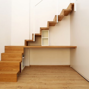 Raumtrennung mit EInbauschrank, Treppenbau, Schlafplatz, Sitzbank