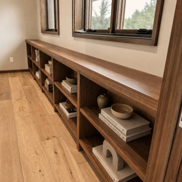 Walnut Hallway Bookcase Built-In - Bend, OR