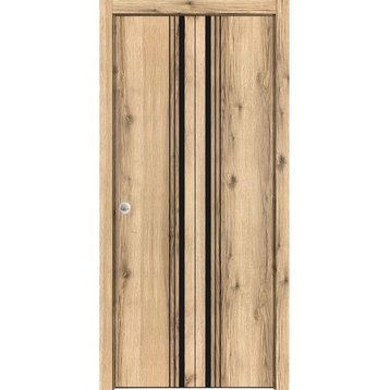 Bi-fold Doors 48 x 96 | Planum 0011 Oak with  | Sturdy Tracks