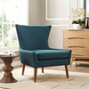 Modern Contemporary Urban Living Lounge Room Armchair, Navy Blue, Fabric Velvet