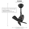 Diane Oscillating Directional Ceiling Fan With Mahogany Tone Blades, Textured Bronze