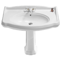 Classic-Style White Ceramic Pedestal Sink, One Hole