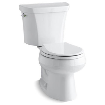 Kohler Wellworth 2-Piece Round-Front Dual-Flush Toilet w/ Left-Hand Lever, White