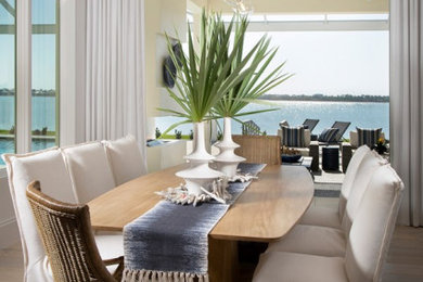Inspiration for a transitional dining room remodel in Miami