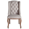 Portia Off-White Tufted Linen Dining Chair