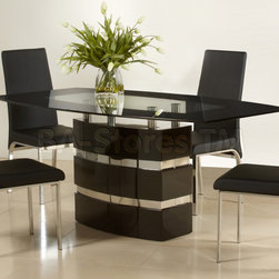 Xenia Boat Shape Glass Top Dining Table - Dining Tables