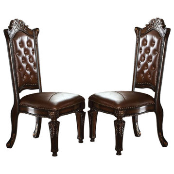 Emma Mason Signature Paragon Dining Side Chair with Leather-Like Uphostery (Set