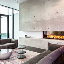 Fireplaces and stair accent wall