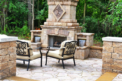 Example of a mountain style patio design in Detroit