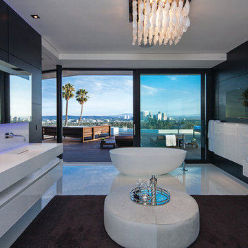 Laurel Way Beverly Hills luxury home spa style primary bathroom