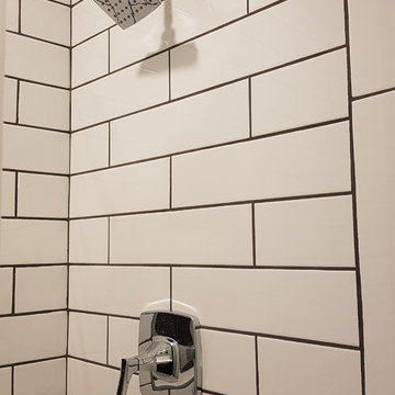 Bathroom remodel with custom tiled shower