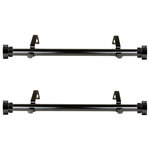 ROD DESYNE - 1" dia. Side Curtain Rod 12-20" Long, Set of 2, Black - This side mount curtain rod will add alluring style and refined touch to your window treatment and home decor.