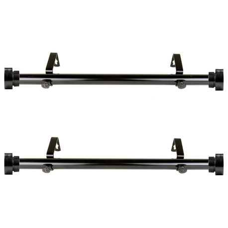 1" dia. Side Curtain Rod 12-20" Long, Set of 2, Black