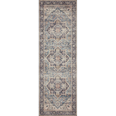 Loloi II Printed Hathaway Navy/Multi Area Rug, 2'6"x7'6"