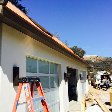 Copper rain gutters - Malibu