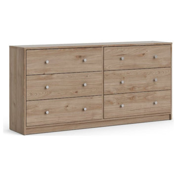 Portland 6 Drawer Double Dresser, Jackson Hickory