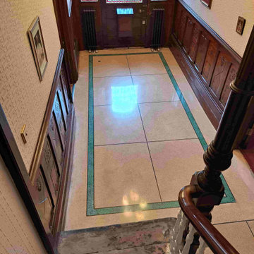 Terrazzo Hallway Floor Renovation in Cardiff for the Archbishop of Wales