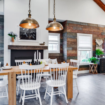 Reclaimed Shiplap Faux Barn Wood Wall Panel In Dining Room