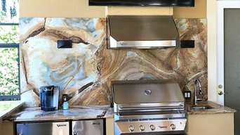 Ibis Country Club Outdoor Kitchen Featuring 'Book-Matched' Quartzite Stone