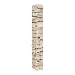 140-CT2-ALPINE DEEP STACKED STONE OUTSIDE CORNER - 48"H X 3 &frac12;" W X 1 &frac12;"D - Wall Panels