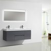 MOF 60" Double Sink Wall Mounted Vanity, Glossy Gray