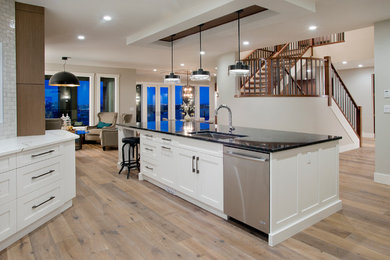This is an example of a transitional kitchen in Calgary.