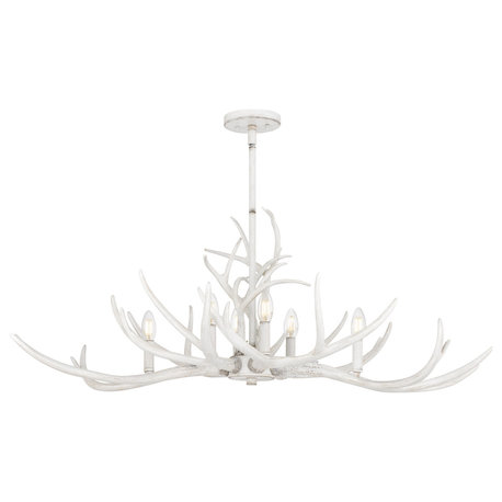 Quoizel BSH640 Brosh 6 Light 42"W Antler Candle Style Chandelier - Antique