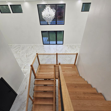 Project #143 | Floating Red Oak Staircase