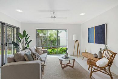 Contemporary living room in Sunshine Coast.