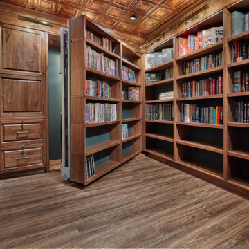 Rotating Hidden Wall Bed - Oiled Walnut Library