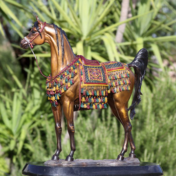 "The Treasure" traditional Arabian Horse Bronze Sculpture