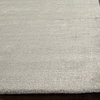 Solids/ Handloom Solid Pattern Wool/ Art Silk Gray/ Area Rug (2 x 3)