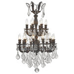 Crystal Lighting Palace - 18-Light Flemish Brass Finish Clear Crystal Chandelier, Flemish Brass - This stunning 18-light Chandelier only uses the best quality material and workmanship ensuring a beautiful heirloom quality piece. Featuring a cast aluminum base in Flemish Brass finish and all over clear crystal embellishments made of finely cut premium grade 30-percent full lead crystal, this chandelier will give any room sparkle and glamour.