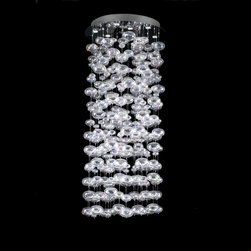 Large Bubble Glass Chandelier with Rainbow Bubbles - Chandeliers