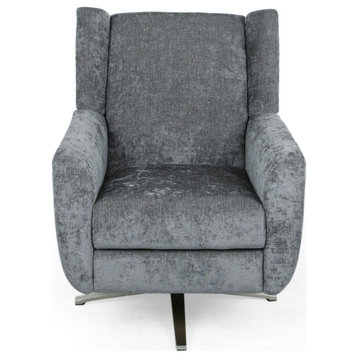 Kairo Fabric Swivel Chair, Gray/Light Champagne