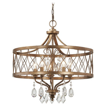 Minka Lavery West Liberty 5-Light Drum Chandelier with Crystals