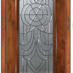 Pre-hung Single Door 96 Wood Alder Hillsborough 3/4 Lite Glass - Front Doors