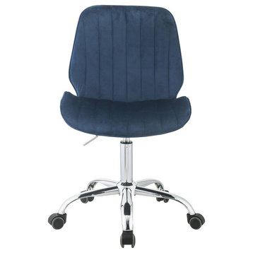 Muata Office Chair, Twilight Blue Velvet and Chrome