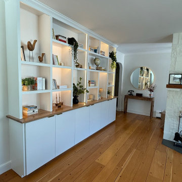 Modern Custom Built-In Bookcase with Integrated Lighting
