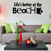 Life's better at the beach Vinyl Wall Decal hd123, Red, 48 in.