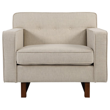 Kardiel Kennedy Mid-Century Modern Club Chair, Premium Fabric, Urban Hemp Twill