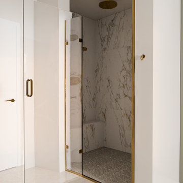 Elegant Sage & Gold Primary Bathroom