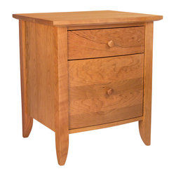 Bow-Front Nightstand with 1-Drawer and Door - Nightstands And Bedside Tables