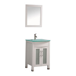 Agerta 24 inch Single Sink Bathroom Vanity White Finish Set - Bathroom Vanities And Sink Consoles
