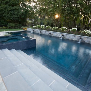 Franklin Lakes, NJ. Luxury swimming pool and geometric masterpiece