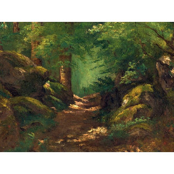 Tile Mural The Meadow By Gustave Courbet, 6"x8", Matte